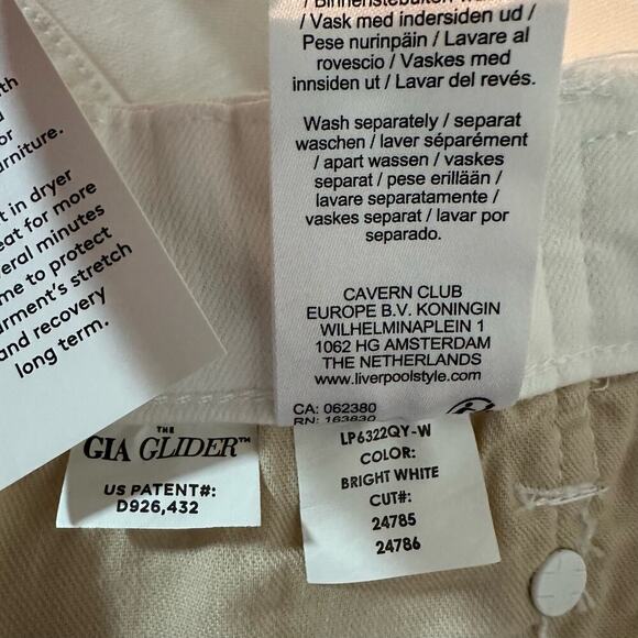 Liverpool Gia Glider Pull-On Skirt Fray Hem Side Gusset White US 8 Petite - Picture 11 of 13